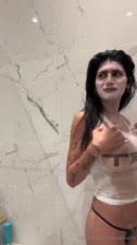 Mia Khalifa - Nude Wet Tank Top Shower